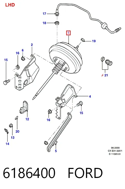 Підсилювач гальм 6186400 Ford