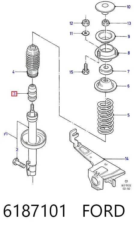Буфер-відбійник амортизатора переднього 6187101 Ford