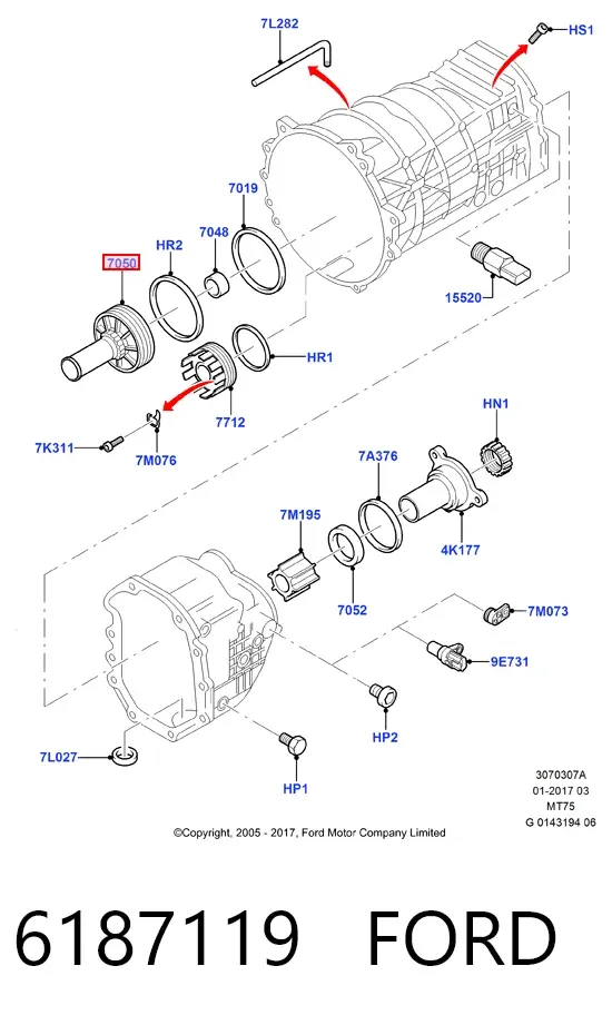 Направляюча первинного валу КПП 6187119 Ford