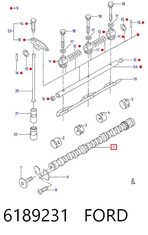 Розподільний вал 6189231 Ford