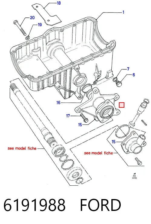 Прокладка піддону картера двигуна 6191988 Ford