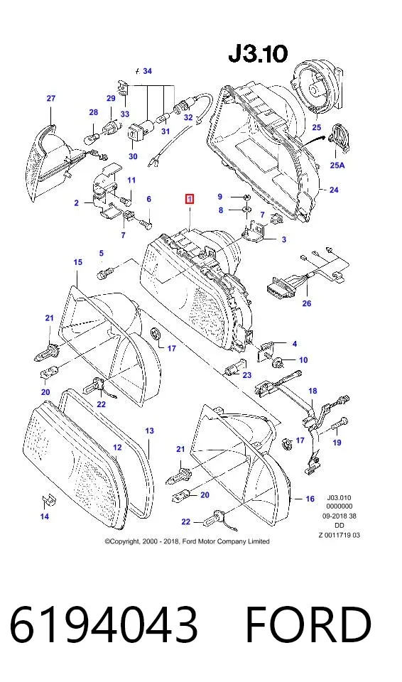 Фара ліва 6194043 Ford