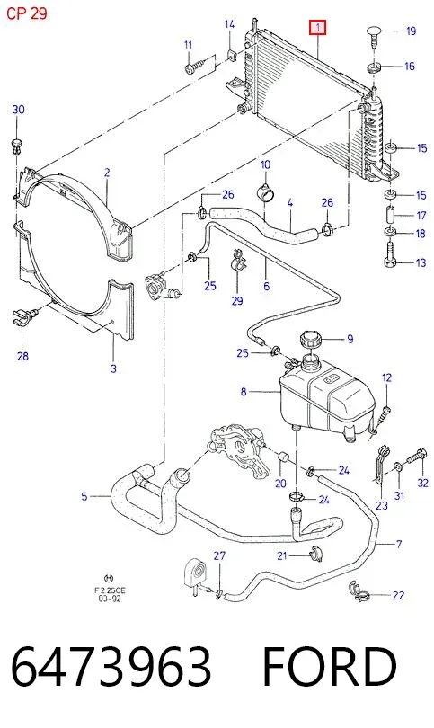 Радіатор 6473963 Ford