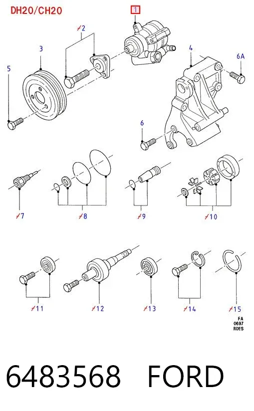 Насос ГУР 6483568 Ford