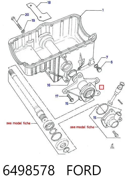 Прокладка піддону картера двигуна 6498578 Ford