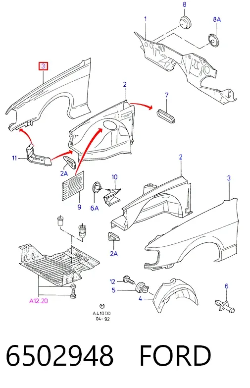 Крила 6502948 Ford