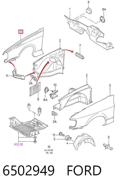 Крила 6502949 Ford