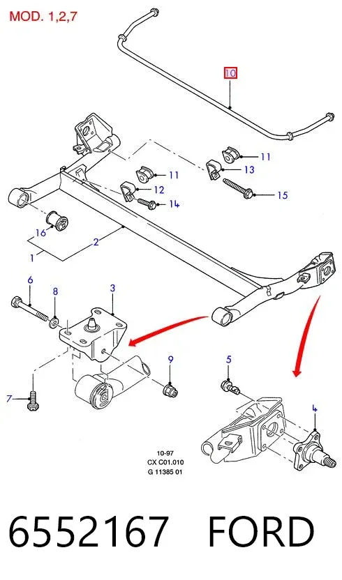 Стабілізатор задній 6552167 Ford
