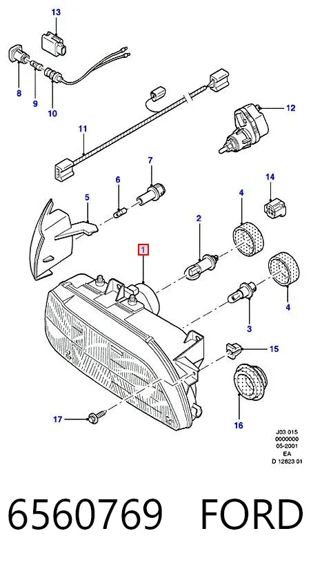 Фара права 6560769 Ford