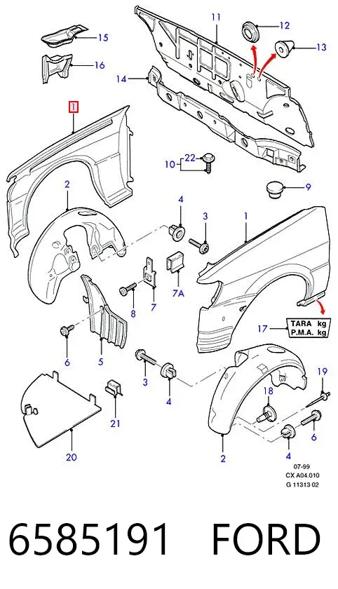 Крила 6585191 Ford