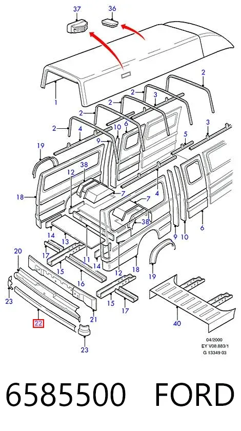 Задній бампер Ford Transit IV