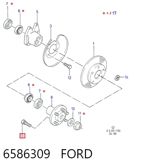 Колісний болт 6586309 Ford