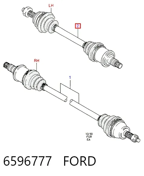 Ліва піввісь 6596777 Ford