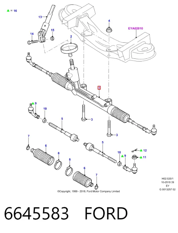 Рульова рейка 6645583 Ford