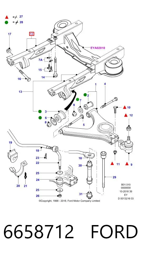 Кронштейн передньої балки 6658712 Ford