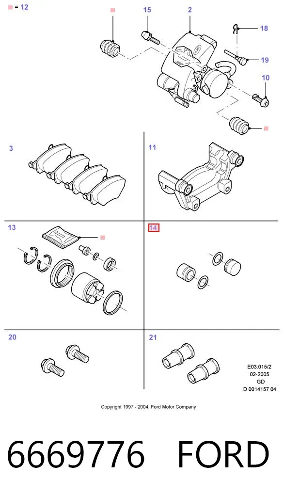 Ремкомплект супорту 6669776 Ford