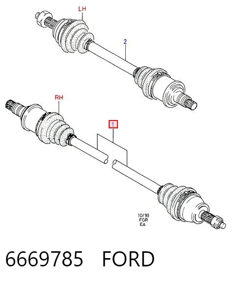 Піввісь права 6669785 Ford