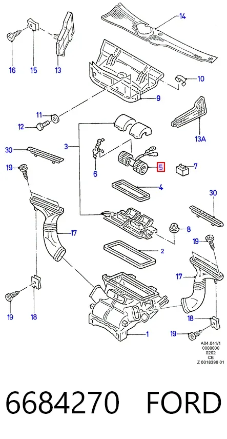 Вентилятора пічки 6684270 Ford