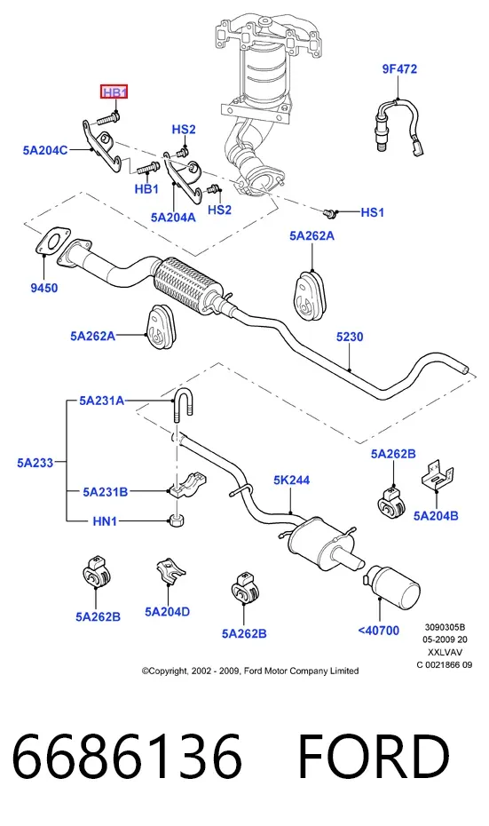 Комплект ГРМ 6686136 Ford
