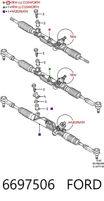 Рульова рейка 6697506 Ford