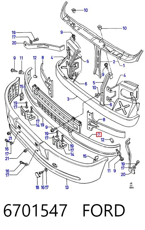 Решітка радіатора 6701547 Ford
