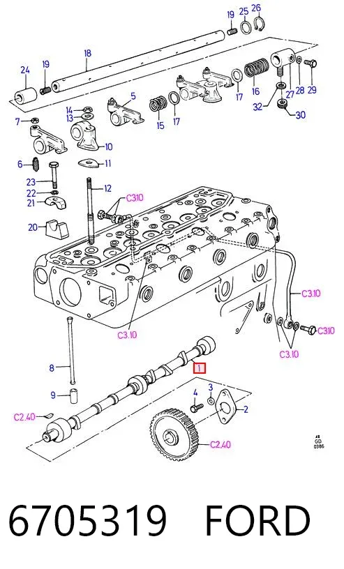 Розподільний вал 6705319 Ford
