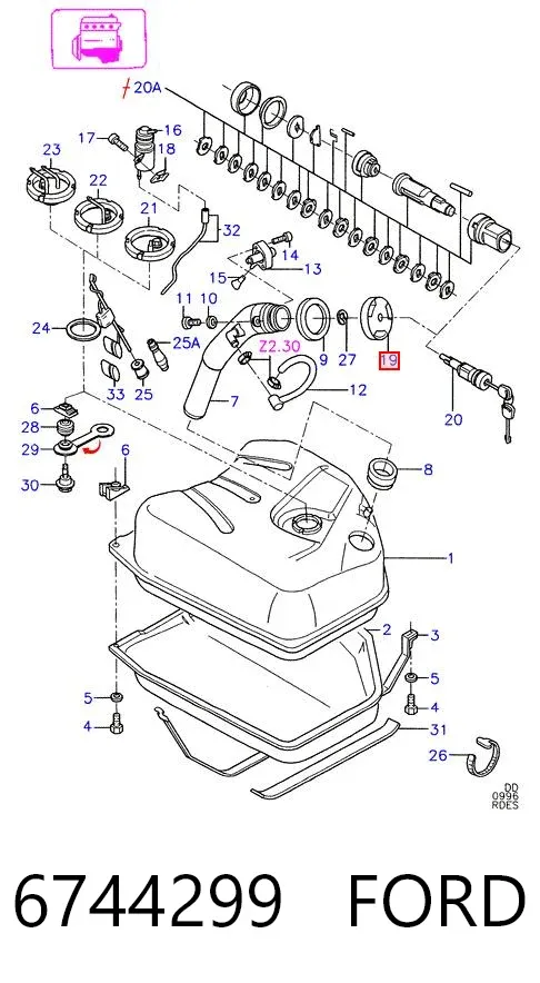 Пробка бензобаку 6744299 Ford