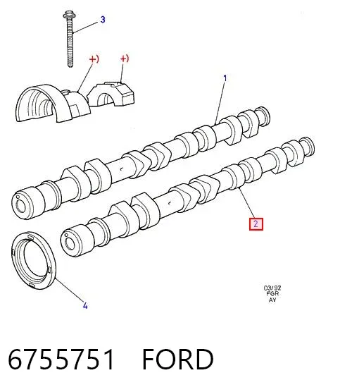 Розподільний вал 6755751 Ford