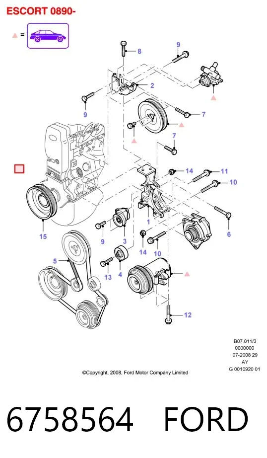 Ремінь генератора 6758564 Ford