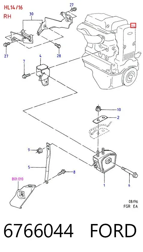Подушка (опора) двигуна, ліва 6766044 Ford
