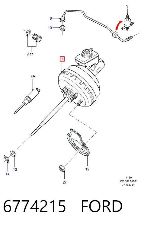 Підсилювач гальм 6774215 Ford