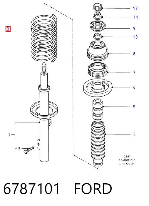Пружина передня 6787101 Ford
