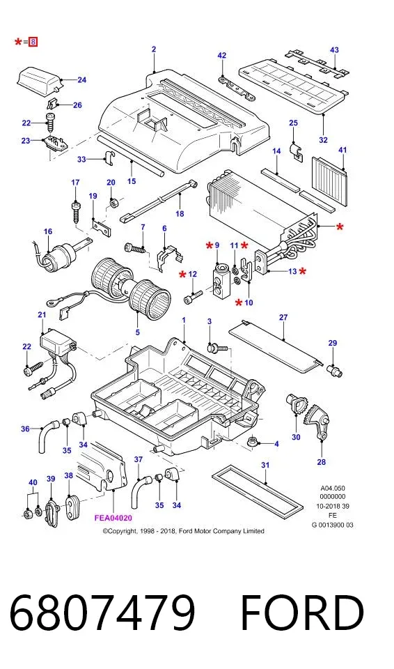 Випаровувач кондиціонера 6807479 Ford
