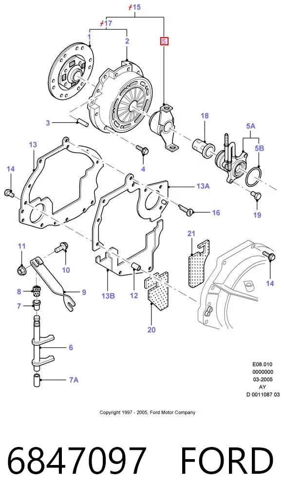 Вижимний підшипник 6847097 Ford
