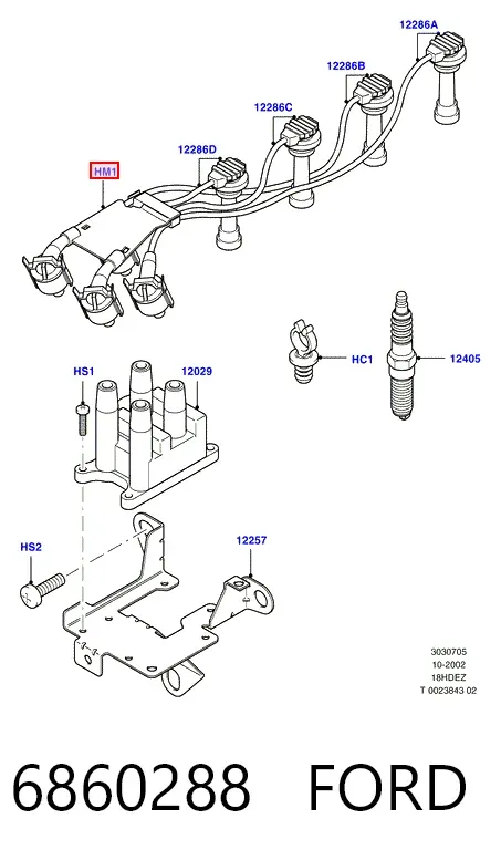 Котушка запалювання 6860288 Ford
