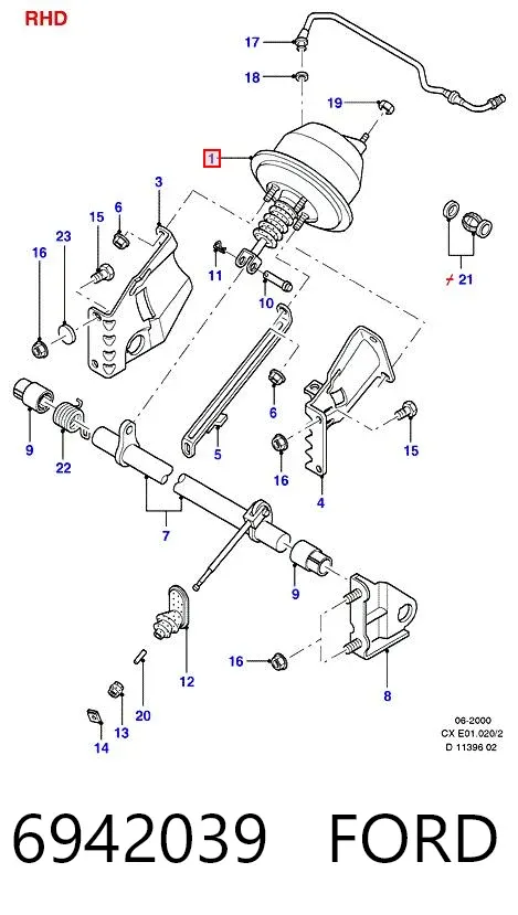 Підсилювач гальм 6942039 Ford