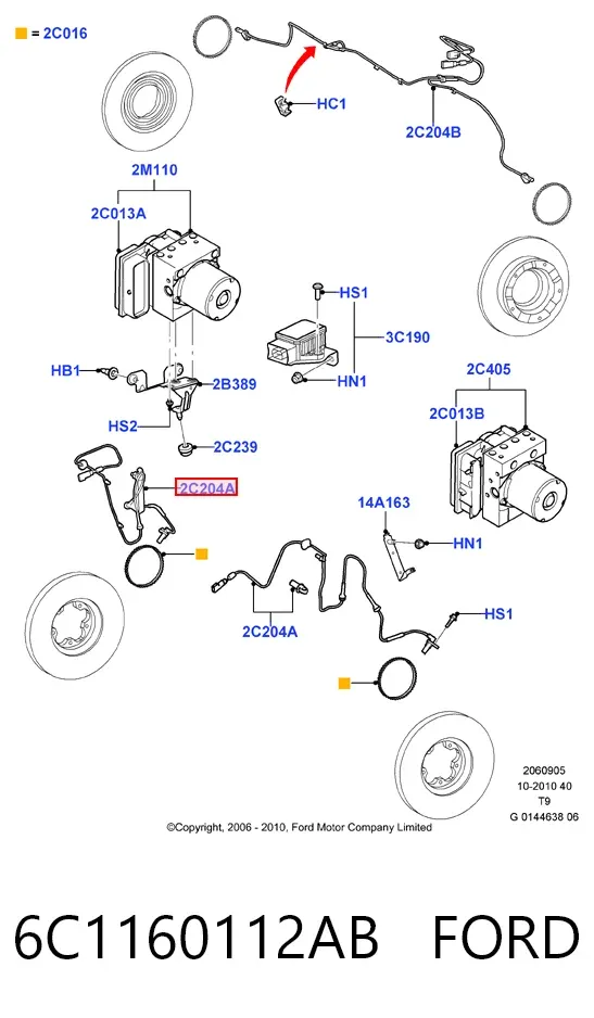 Датчик АБС передній 6C1160112AB Ford