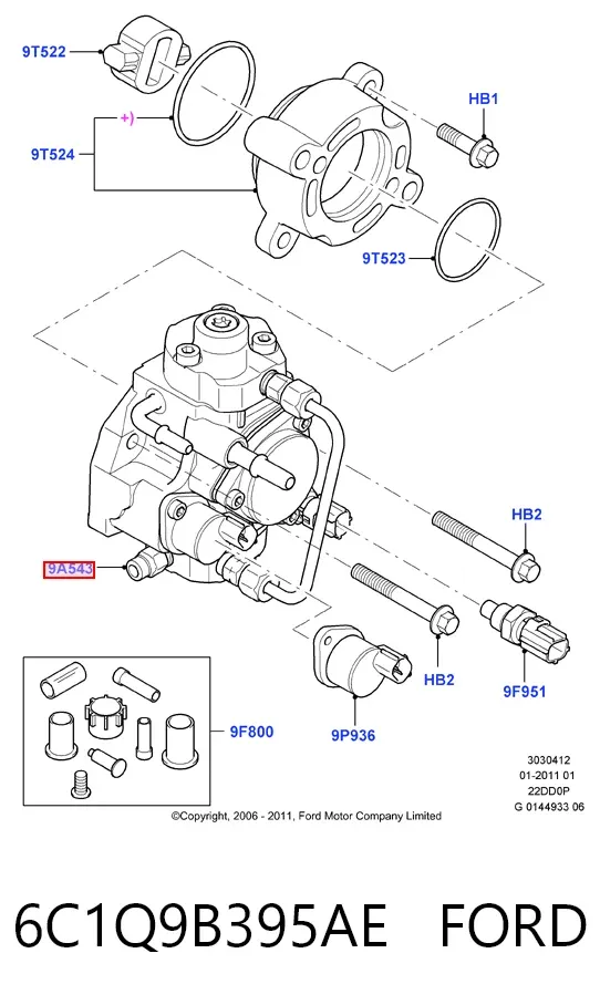 Паливний насос високого тиску 6C1Q9B395AE Ford
