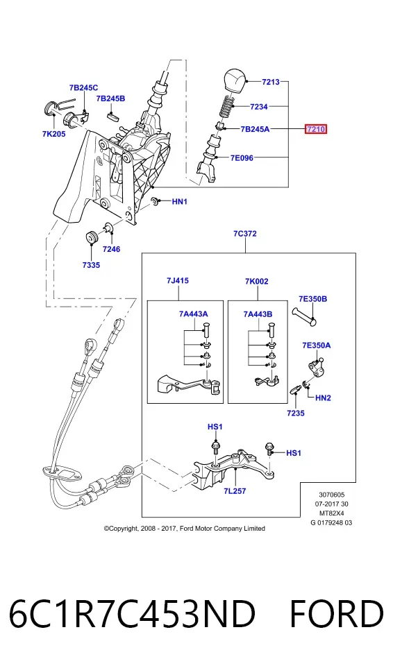 Куліса перемикання передач 6C1R7C453ND Ford