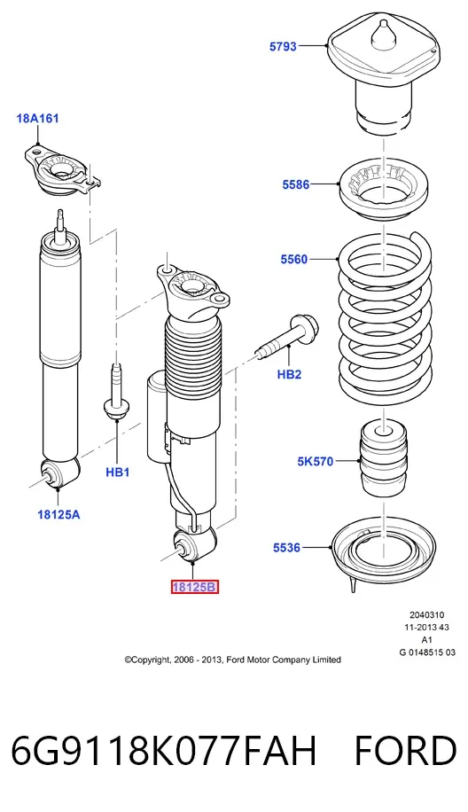 Амортизатор задній 6G9118K077FAH Ford