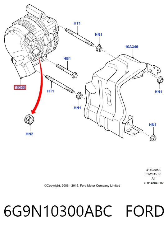 Генератор 6G9N10300ABC Ford