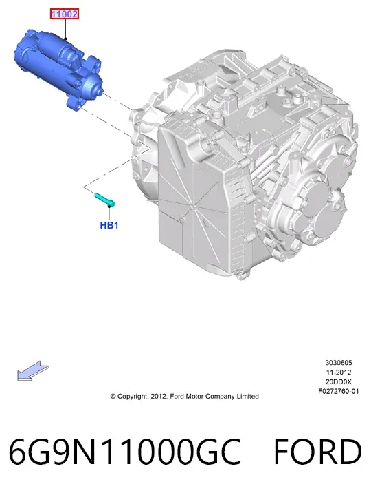 Стартер 6G9N11000GC Ford
