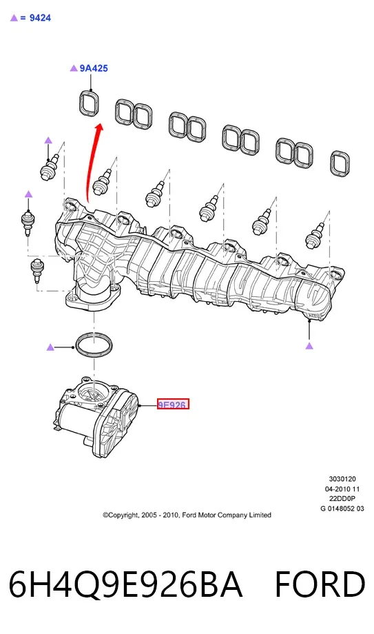 Дросільна заслінка 6H4Q9E926BA Ford