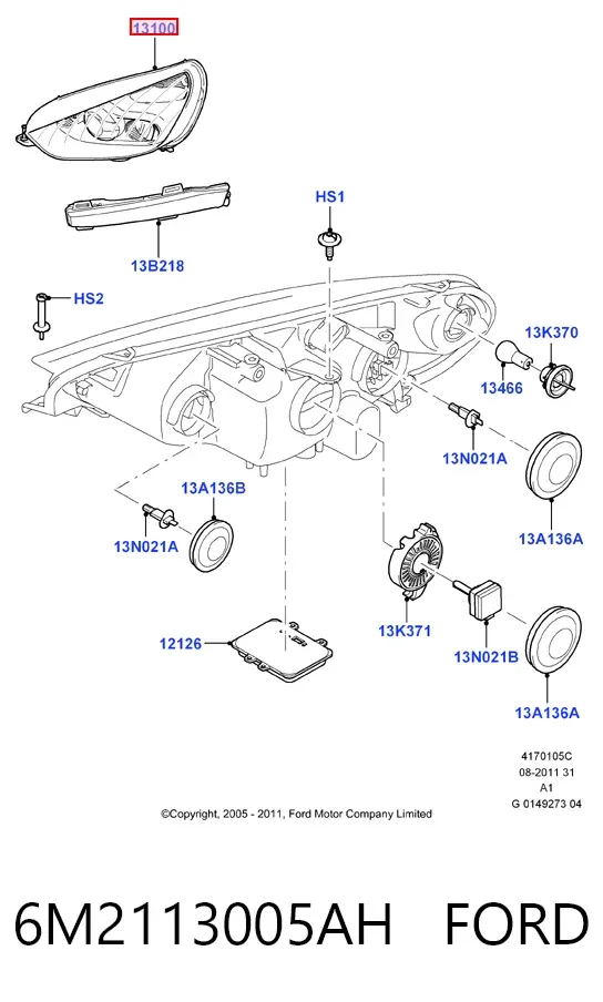 Фара права 6M2113005AH Ford