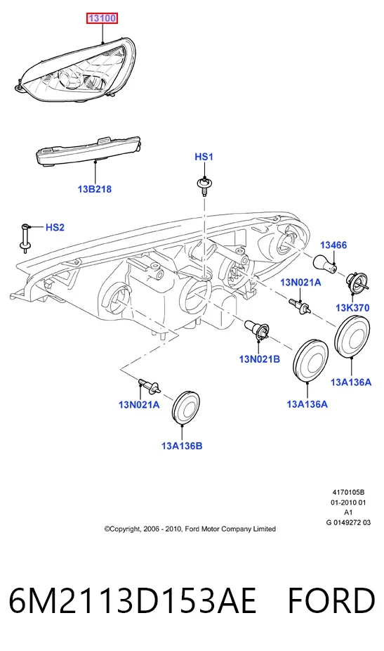 Фара ліва 6M2113D153AE Ford