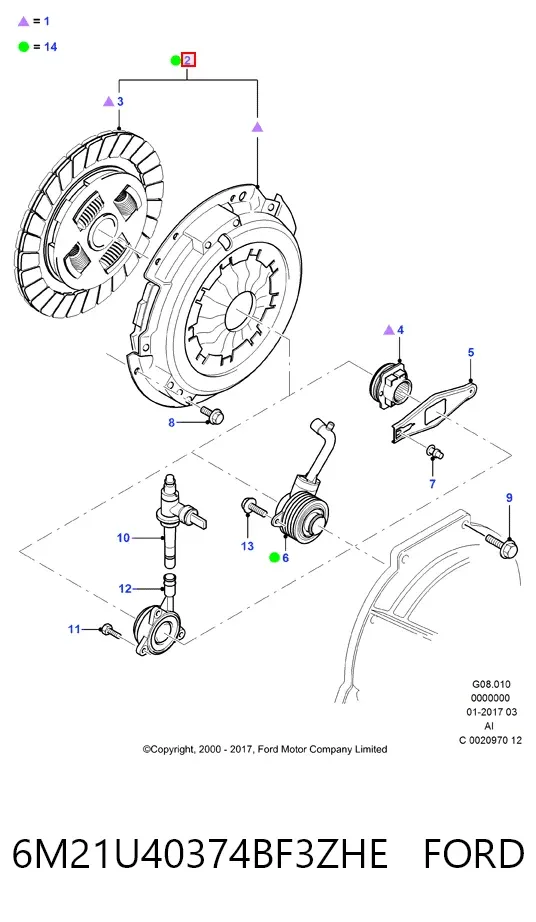 Зчеплення 6M21U40374BF3ZHE Ford