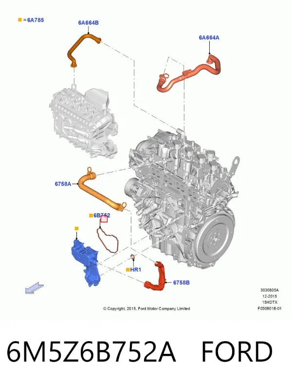 Прокладка водяної помпи 6M5Z6B752A Ford