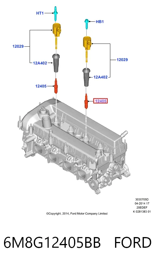 Свічки запалювання 6M8G12405BB Ford