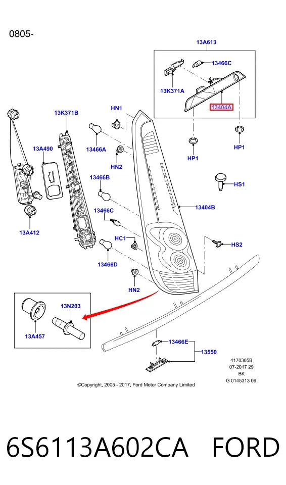  6S6113A602CA Ford