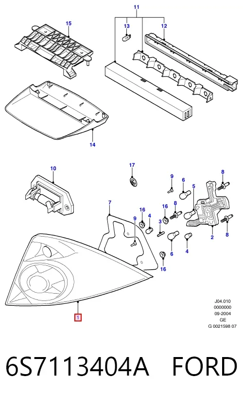 Задня права фара 6S7113404A Ford